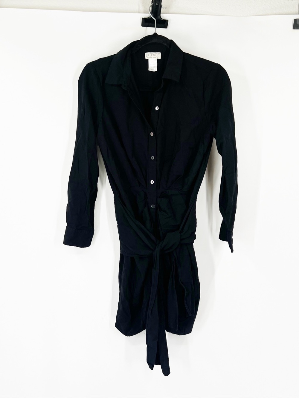 L*SPACE Aura Button Down Wrap Dress in Black